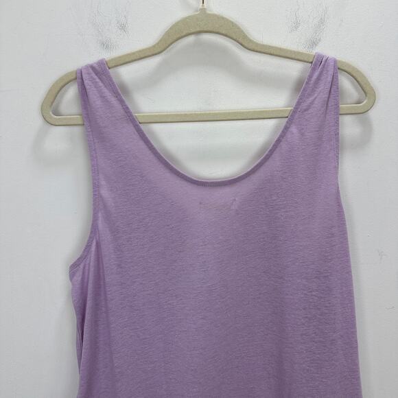 Madewell Knotted Strap Tank Top Linen Blend Lightweight Relaxed Purple L NWT - Picture 9 of 11